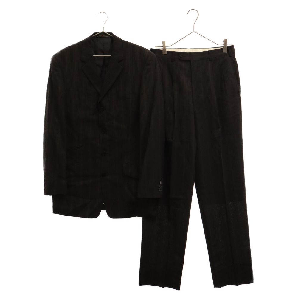 Objet GAULTIER HOMME (オブジェ ゴルチエ オム) 90S ストライプ ノッチドラペルテーラードジャケット 2タック テーパードスラックスパンツ ブラック/イエロー