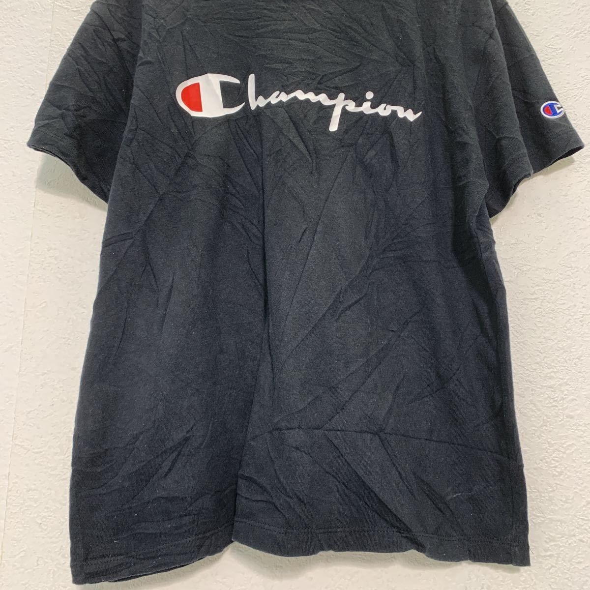 Champion 半袖 プリント Tシャツ レディースS ブラック チャンピオン