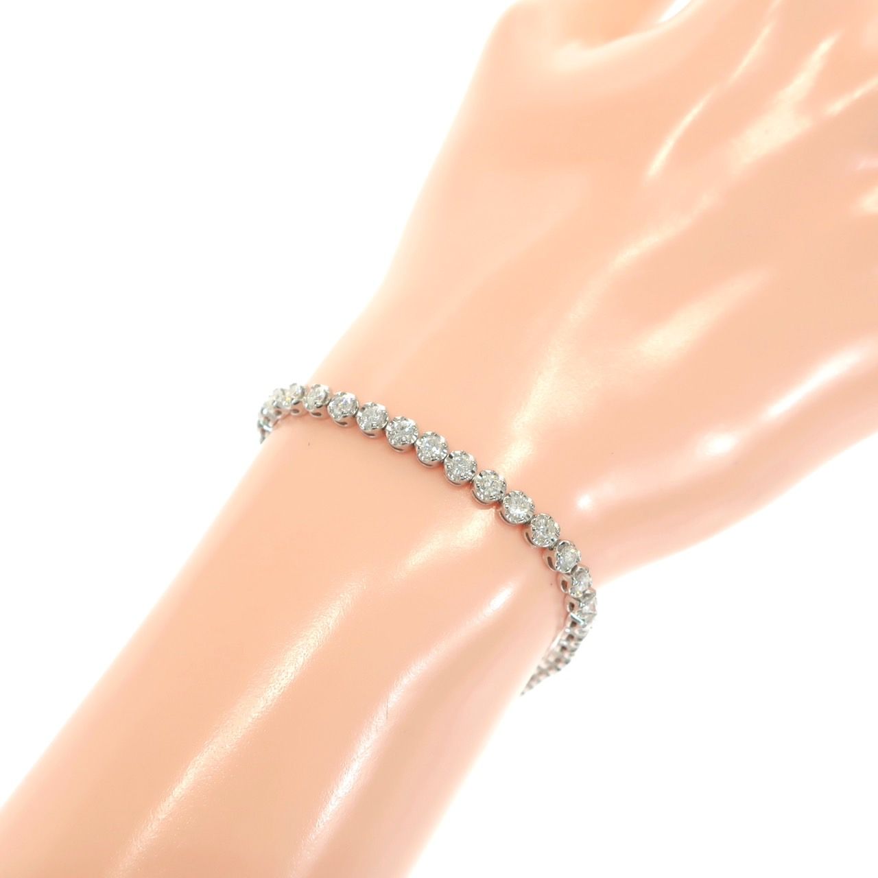 新品同様】テニスブレスレット Pt850 プラチナ ダイヤモンド 3.00ct  