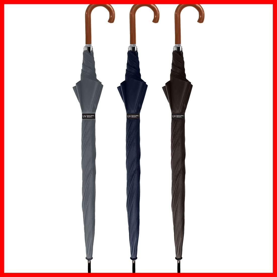 数量 中谷 晴雨兼用長傘 メンズ日傘 ネイビー 無地 413-006 ジャンプ式 親骨グラスファイバー 65 cm 長傘 傘 キッズファッション小物