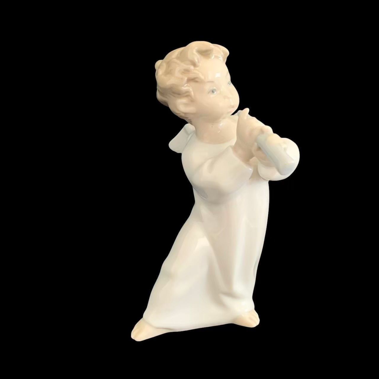 LLADRO リヤドロ 置物 陶器 インテリア 小物 天使 笛 4540 ホワイト 