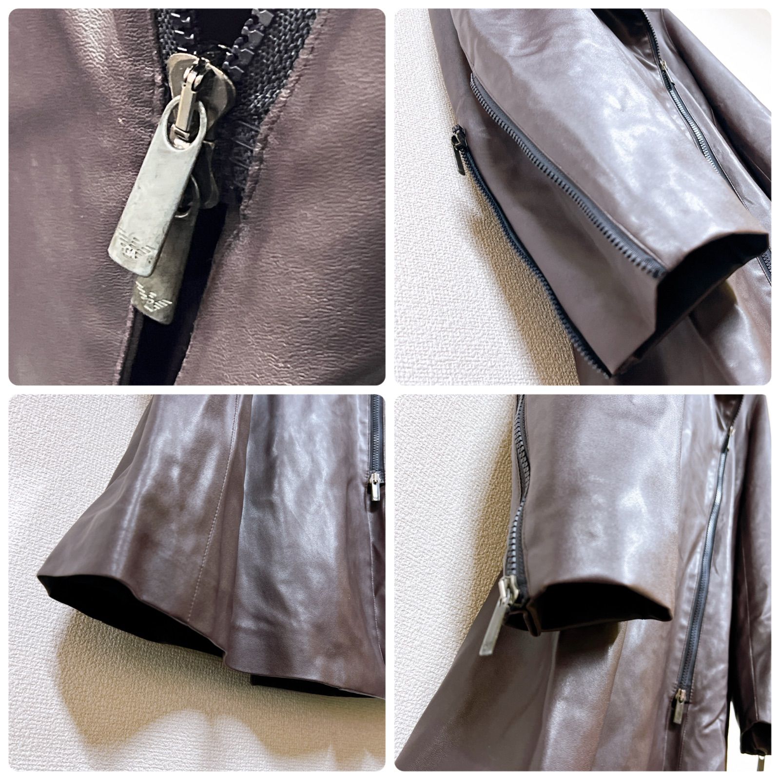 美品】EMPORIO ARMANI エンポリオアルマーニ バーガンディ イタリア製 