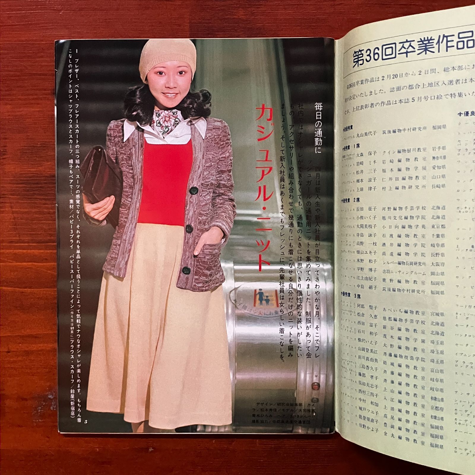 女性ルーム 1975年4月号 昭和レトロ/編物/雑誌/手芸本/洋裁/古書