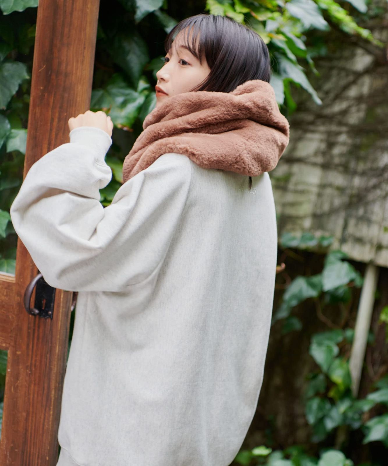 ミルクフェド] スヌード LOGO FUR SNOOD BEIGE ONE SIZE - 服