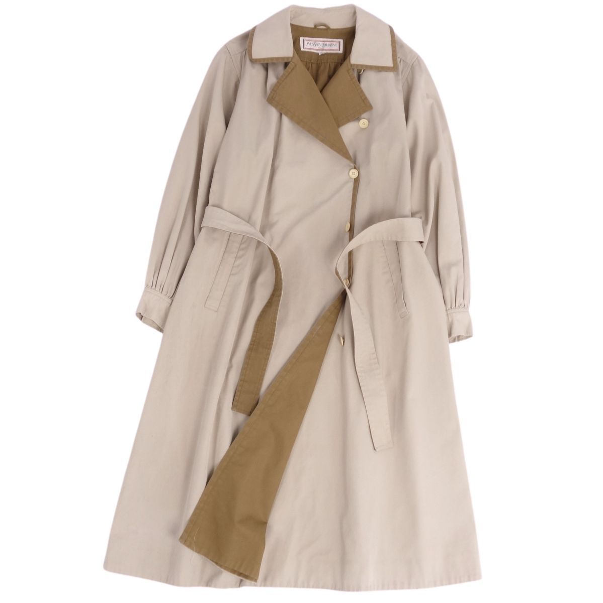 【イヴ・サンローラン】トレンチコート ベルト付き Vintage イヴサンローラン Yves Saint Laurent コート トレンチ