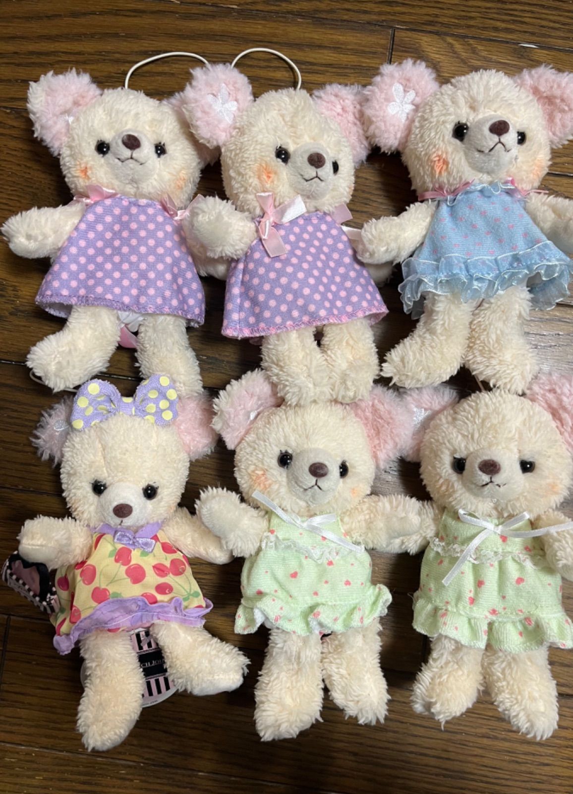 ガーリーベア Girly Bear ぬいぐるみ マスコット 6点セット - ieoanu