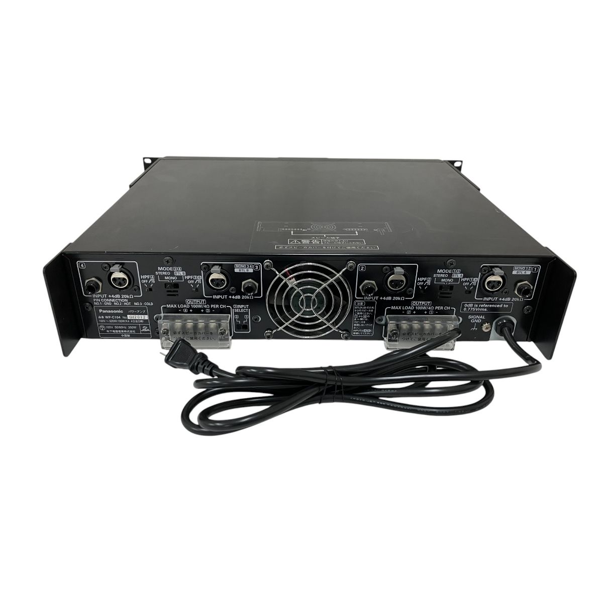 パナソニック 4チャンネルパワーアンプ WP-C104ブラック オーディオ
