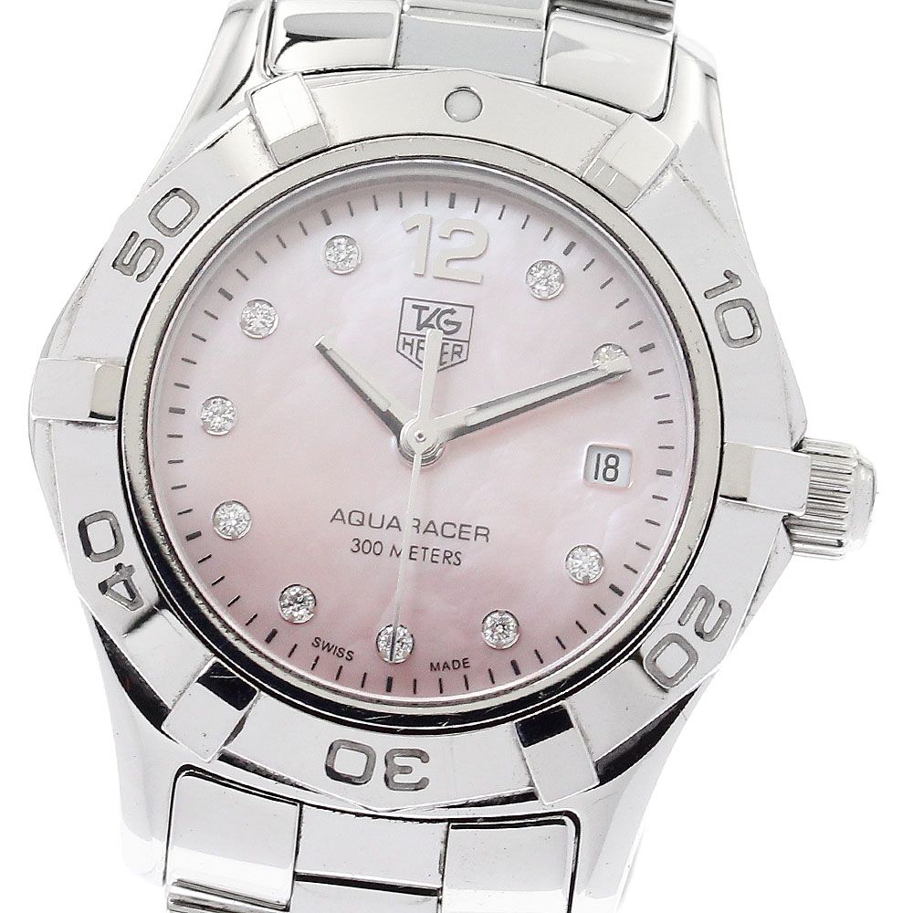 タグホイヤー TAG HEUER WAF141A.BA0824 アクアレーサー 10Pダイヤ デイト クォーツ レディース保証書付き_903802