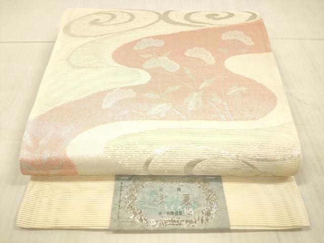 平和屋着物＊夏物 六通柄袋帯 草木文 銀糸 正絹 逸品 CAAW6973fb