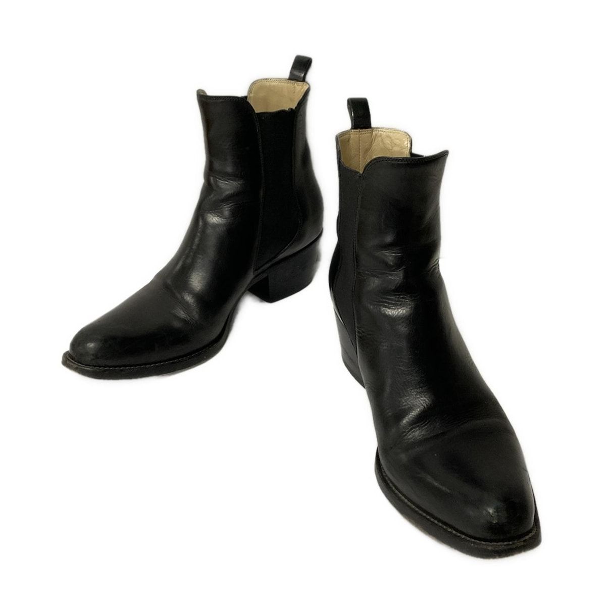 未使用級✨37 サルトル ショートブーツ サイドジップ ローヒール レザー 黒 サルトル SARTORE ショートブーツ サイズ37