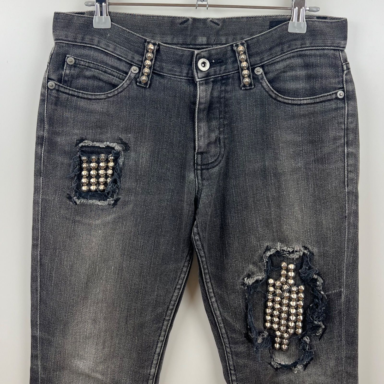 ZAC Z VARGAS studs black denim pants S ザックバルガス スタッズ