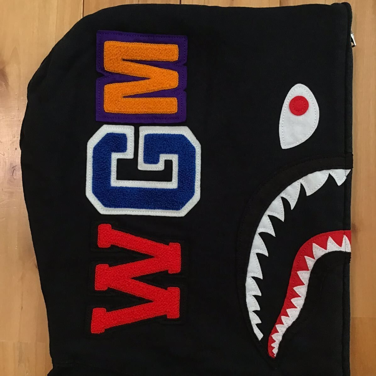 シャークデザインパーカー WGM シャーク パーカー Mサイズ ブラック a bathing ape BAPE shark