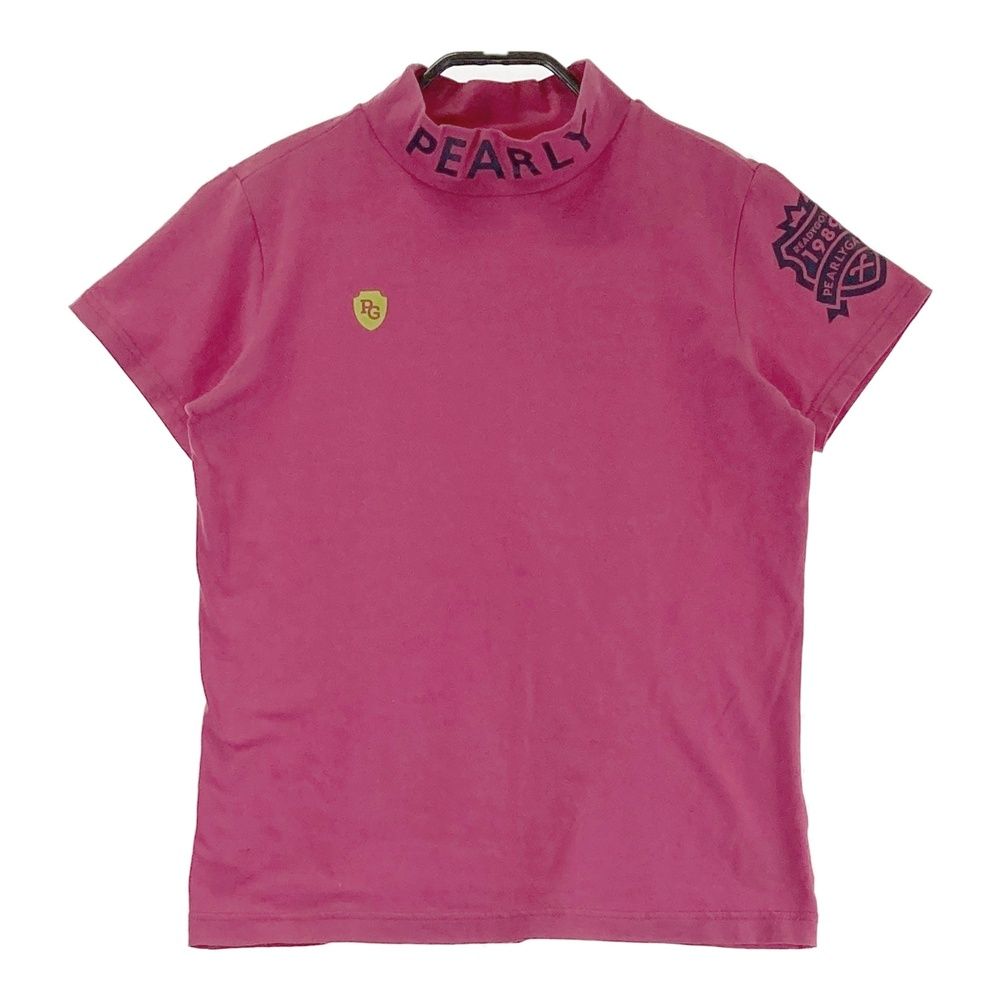 サイズ：0 PEARLY GATES パーリーゲイツ ハイネック半袖Tシャツ ピンク