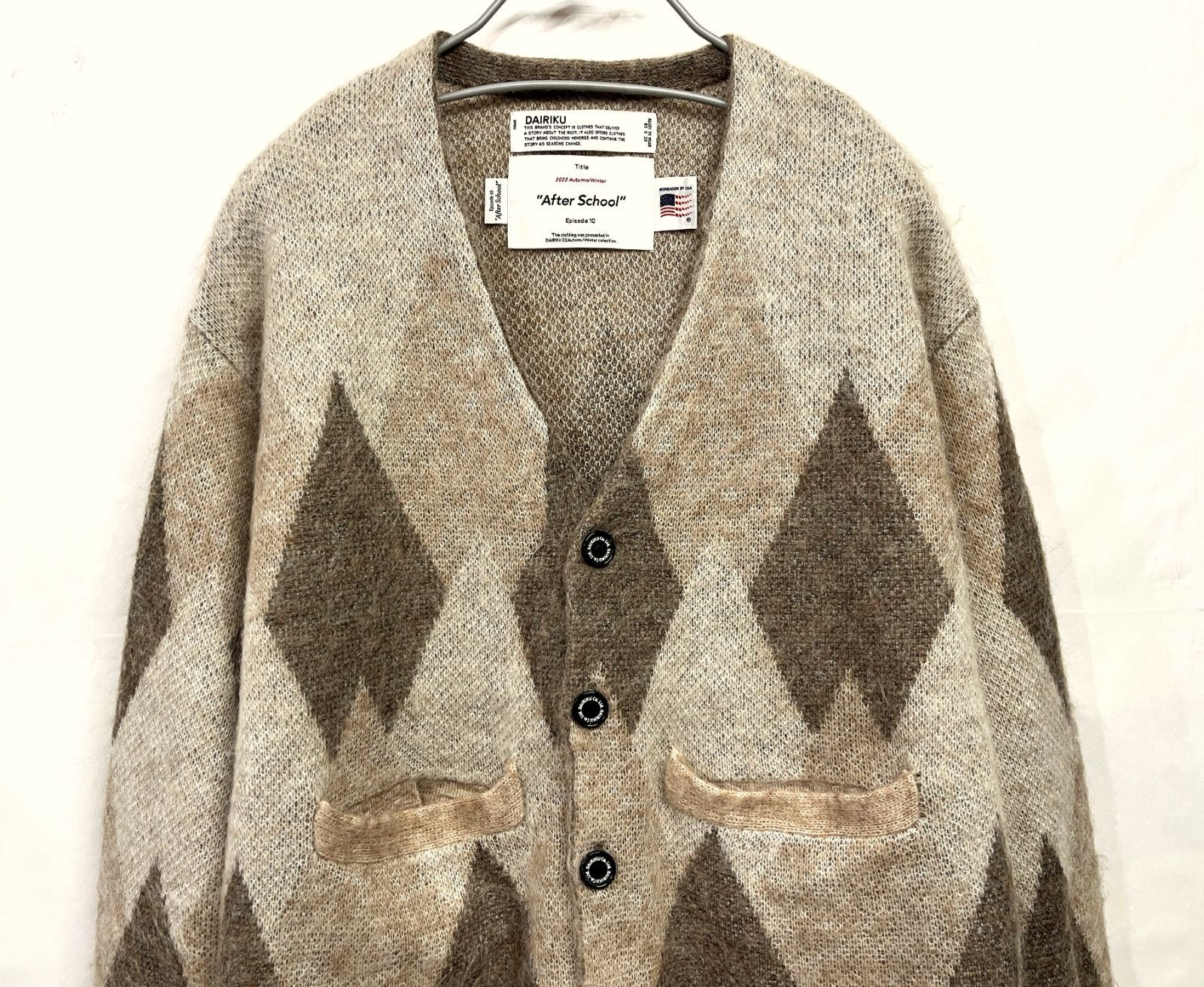 DAIRIKU｜ダイリク Argyle Mohair Knit Cardigan アーガイル
