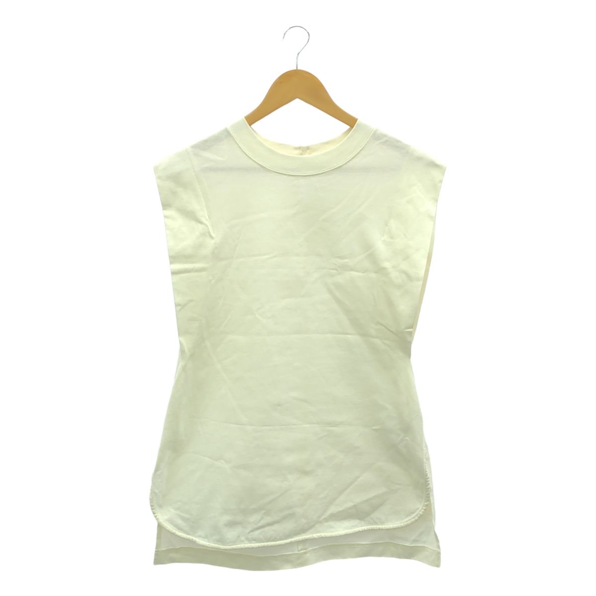 Mame Kurogouchi | マメクロゴウチ | 2025SS | Jersey Sleeveless Top | コットンジャージートップ カットソー | 1 | ECRU | レディース