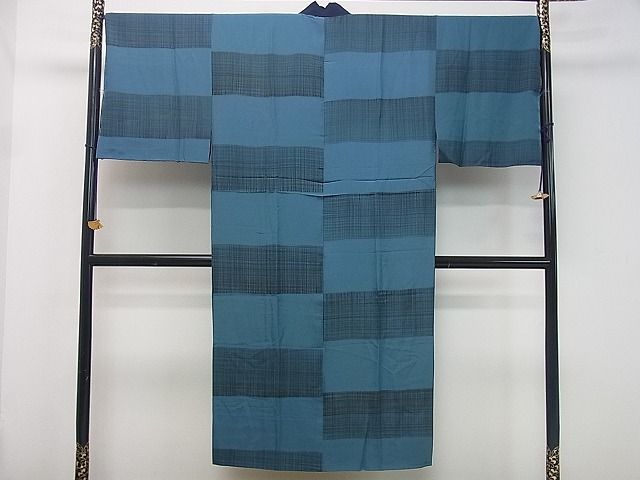 平和屋2男性　長襦袢　袷　格子　逸品　DAAE4822jm