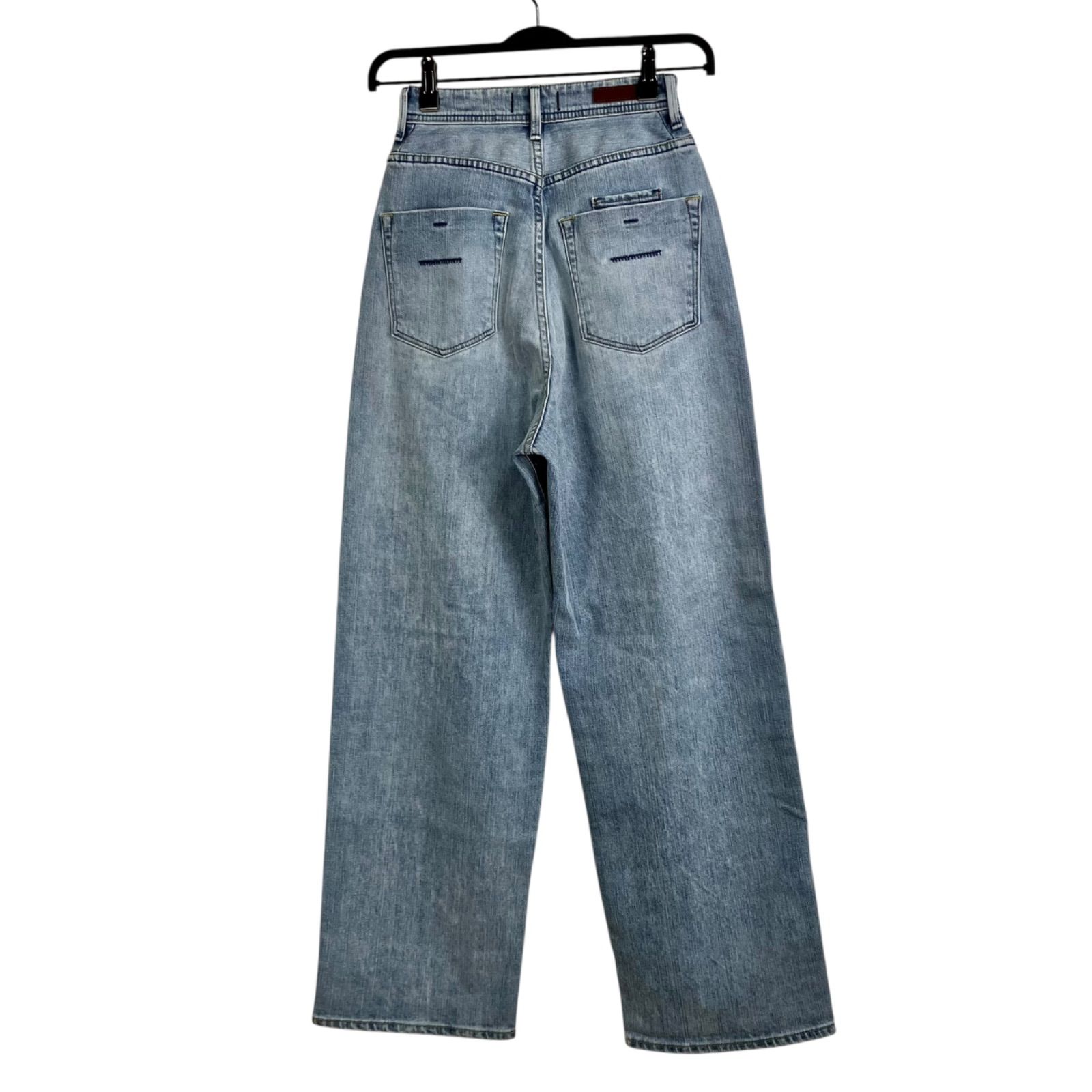 YANUK ルーズストレート JOAN FVS 22 ライトブルー 水色 ヤヌーク ジョーン コットン デニムパンツ 57131301