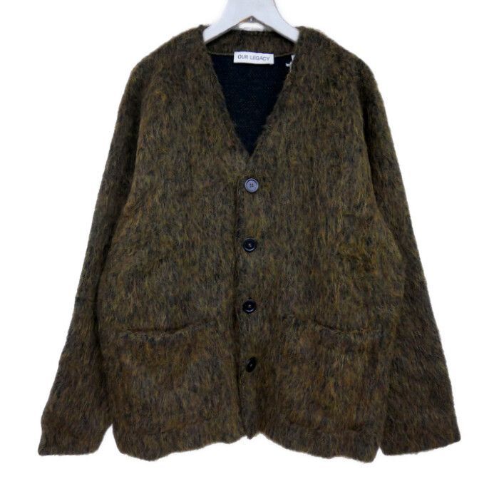 OUR LEGACY CARDIGAN OLIVE MELANGE トップス our legacy olive mohair
