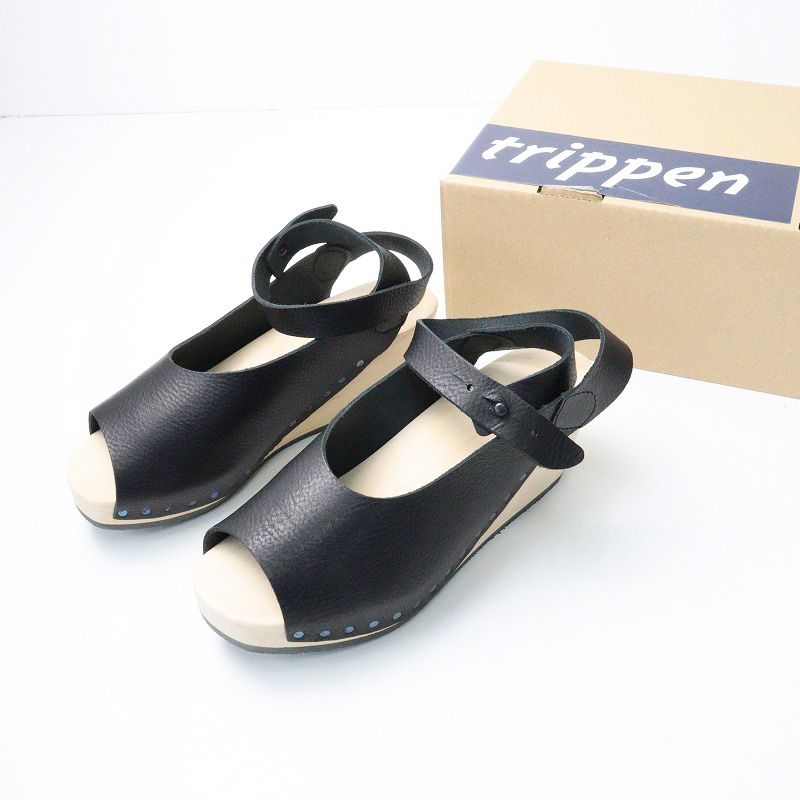 新品未使用 トリッペン trippen Orinoco サンダル 38/ブラック レザー 