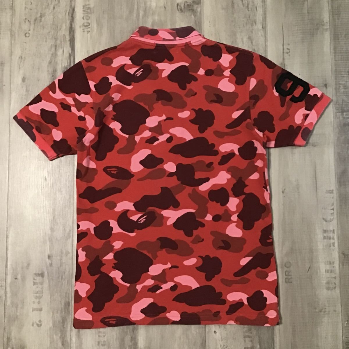 BamikiA Bathing Ape カモフラージュ ポロシャツ　ピンク A Bathing Ape カモフラージュ ポロシャツ ピンク アベイシング