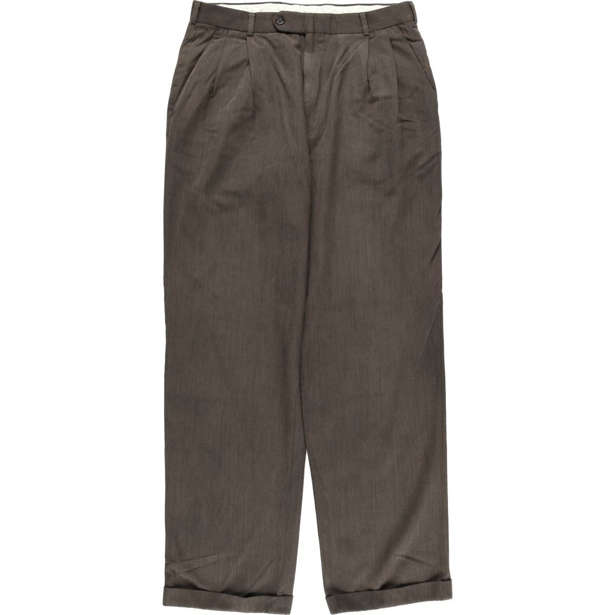 古着 ブルックスブラザーズ Brooks Brothers ツータック ウールパンツ スラックス カナダ製 メンズw33相当|eaa574444