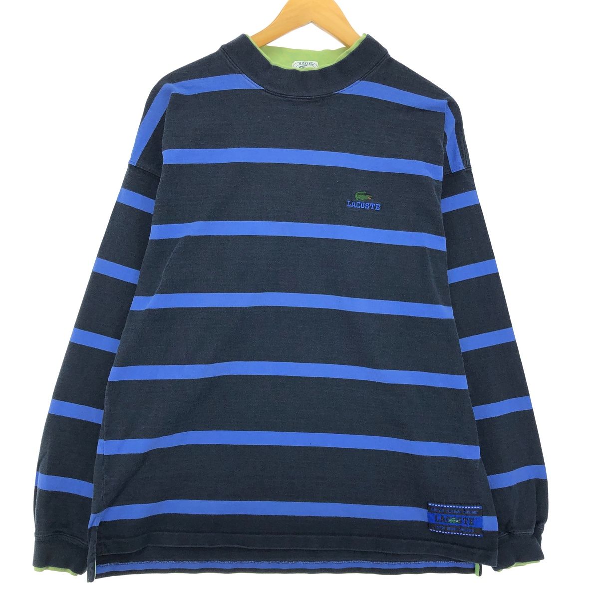 古着 80~90年代 ラコステ LACOSTE IZOD ボーダー柄 ロングTシャツ ロンT USA製 メンズL ヴィンテージ/eaa424488