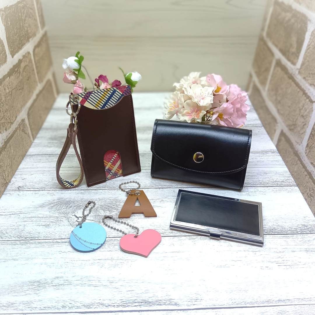 手縫い名刺入れ 姫路黒桟革022 （財布 名刺入れ メンズ