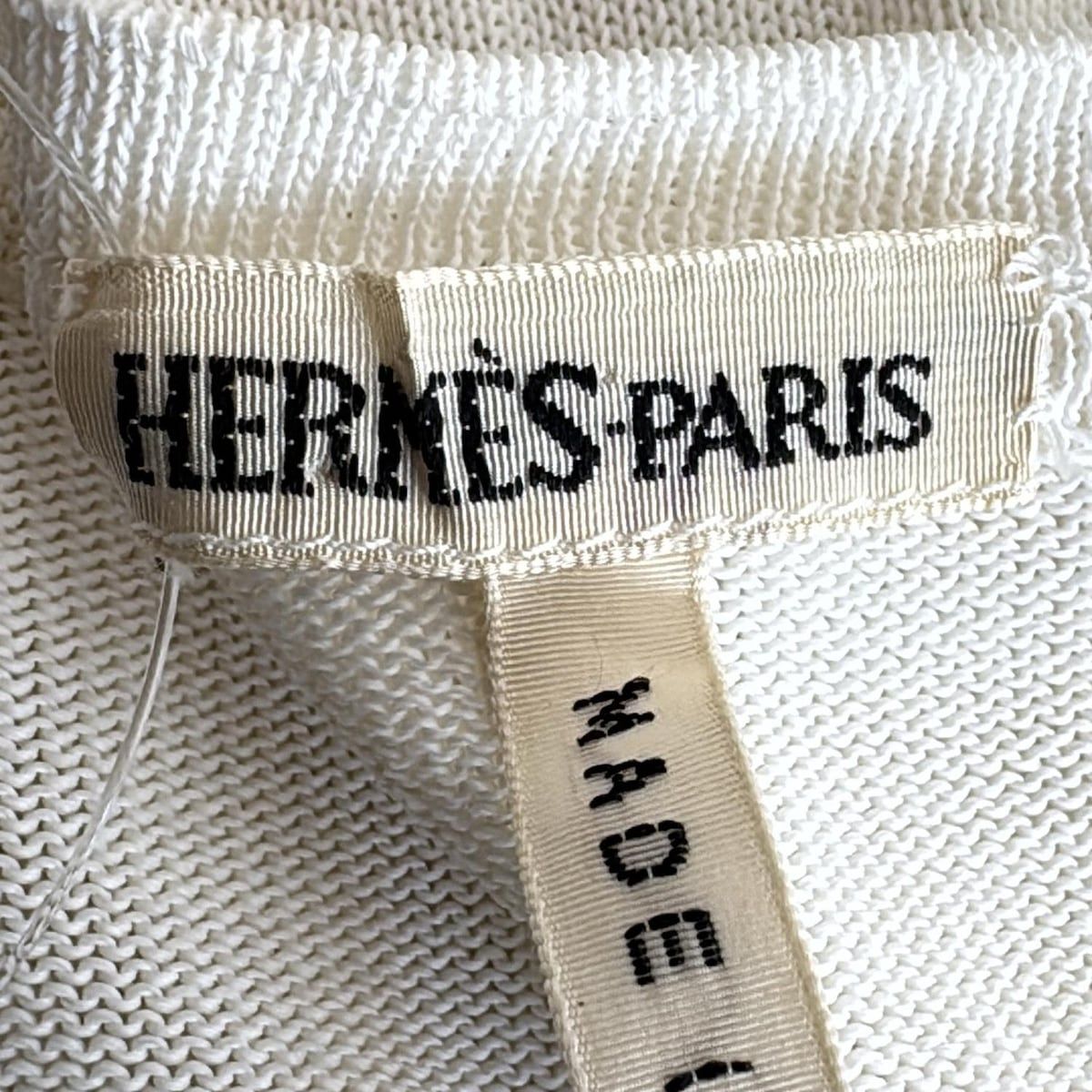 HERMES(エルメス) 長袖セーター サイズXS メンズ - アイボリー Vネック  