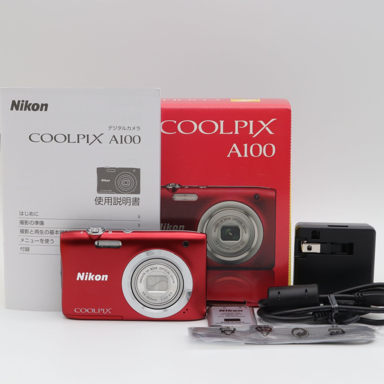 新品級】Nikon デジタルカメラ COOLPIX A100 光学5倍 2005万画素 レッド A100RD #956 - メルカリ