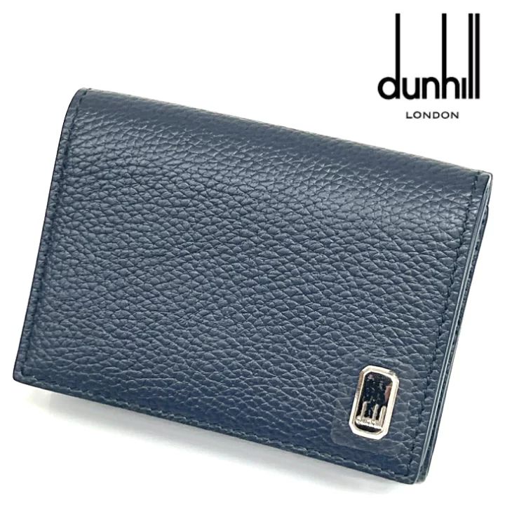 新品ダンヒル dunhill 三つ折り財布 ネイビー メンズ 正規品-