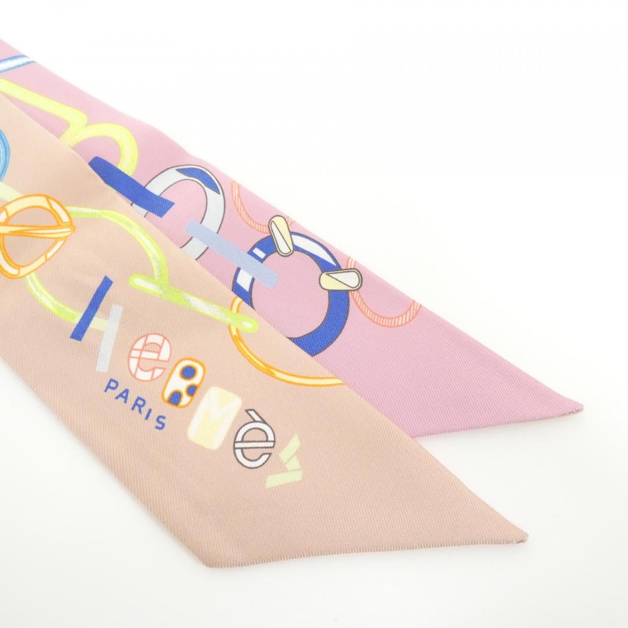 美品 エルメス ツイリー Do Re Boucles 063951S シルク ノワール  