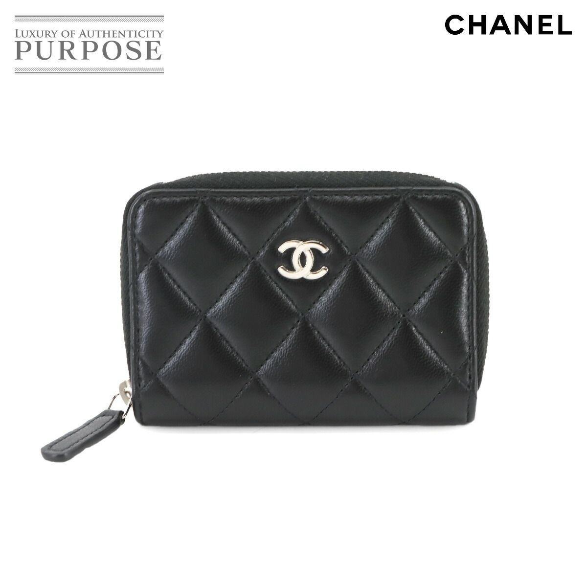 ♥ 展示品 シャネル CHANEL マトラッセ コインケース 小銭入れ ラムスキン ブラック ココマーク AP0216 シルバー 金具 90298511