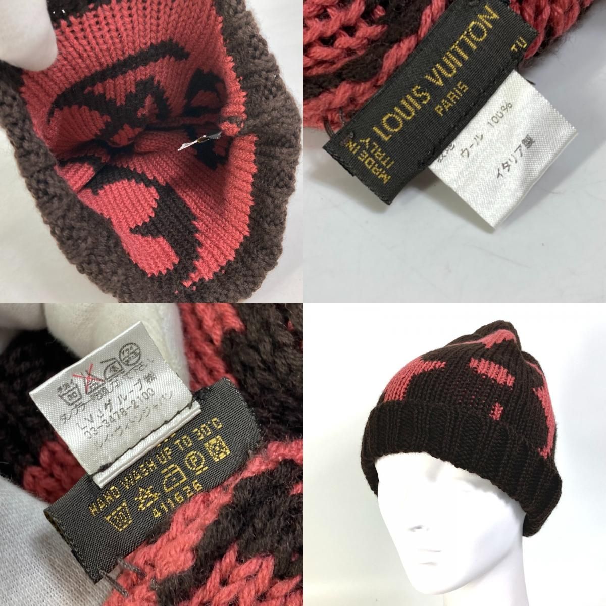 し*け様 LOUIS VUITTON ビーニー ルイヴィトン M72398 ポンポン付き ボネ グランフロア ビーニー