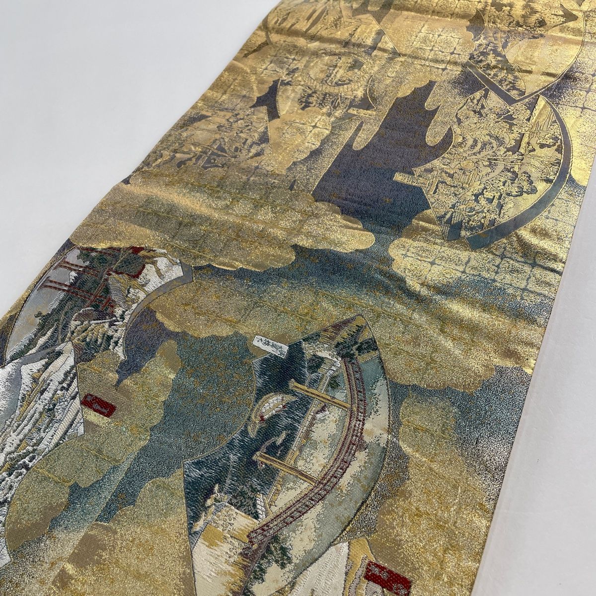 お太鼓柄］ 袋帯 本金箔 439cm O-730 着物・浴衣