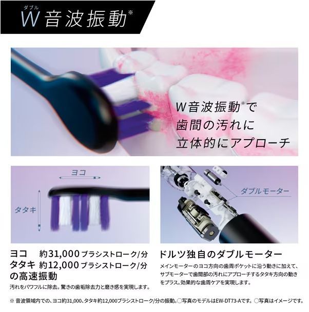 新品」Panasonic 音波振動ハブラシ ドルツ EW-DT63-N