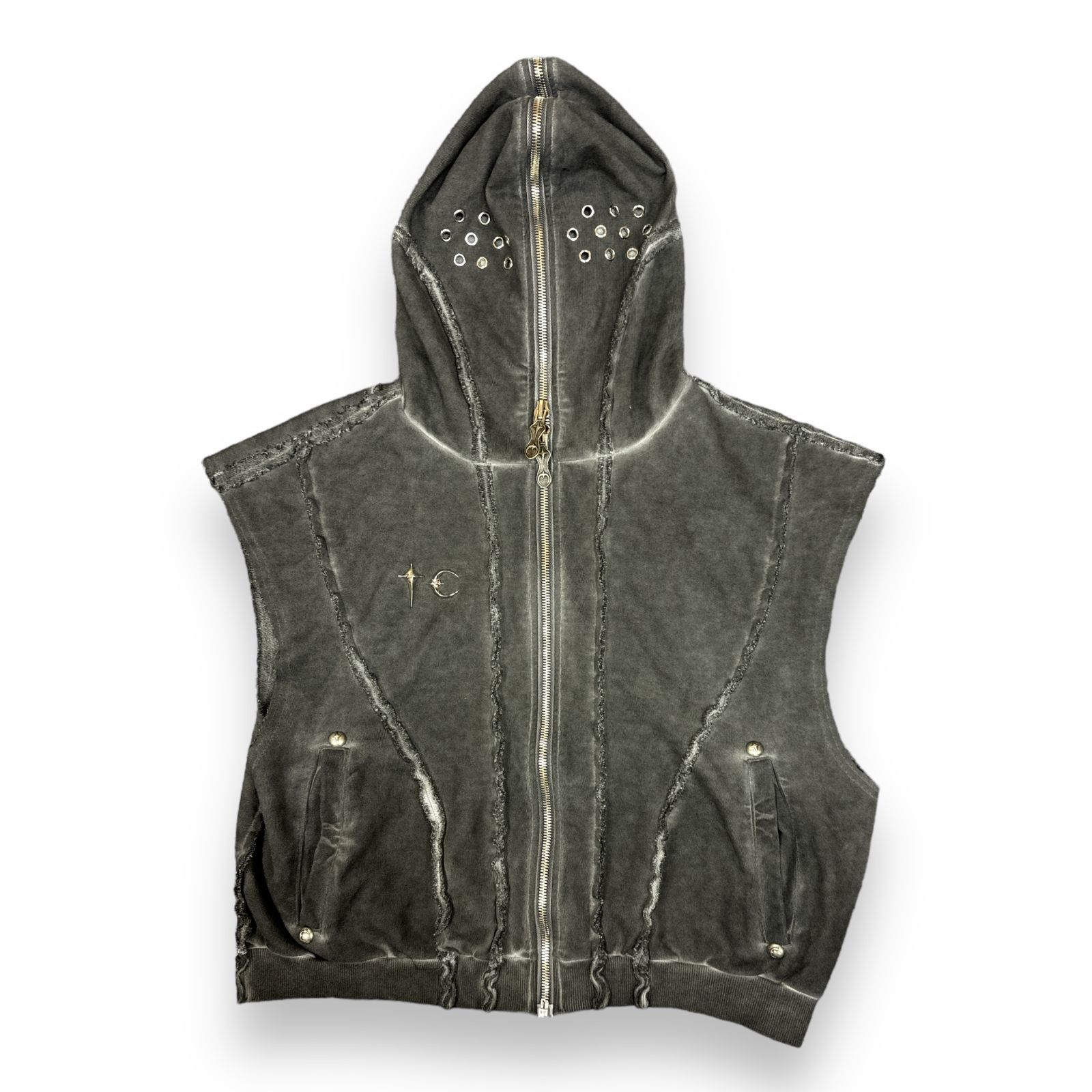 THUG CLUB 24SS GLADIATOR HOODED VESTローカットのディテール