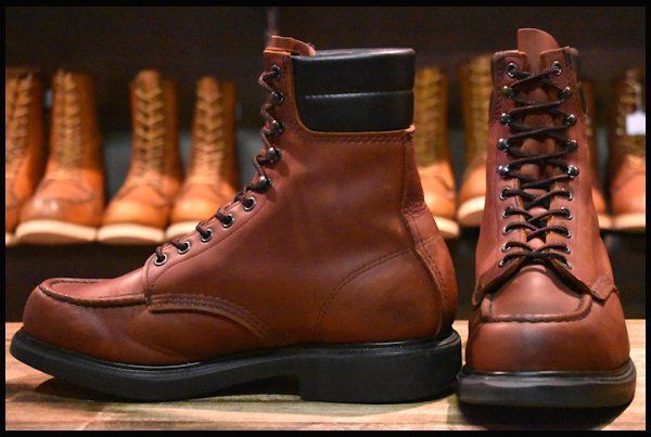 RED WING ブーツ　25cm 8E 良品 羽タグ】レッドウィング 404 スーパーソール ロング 赤茶