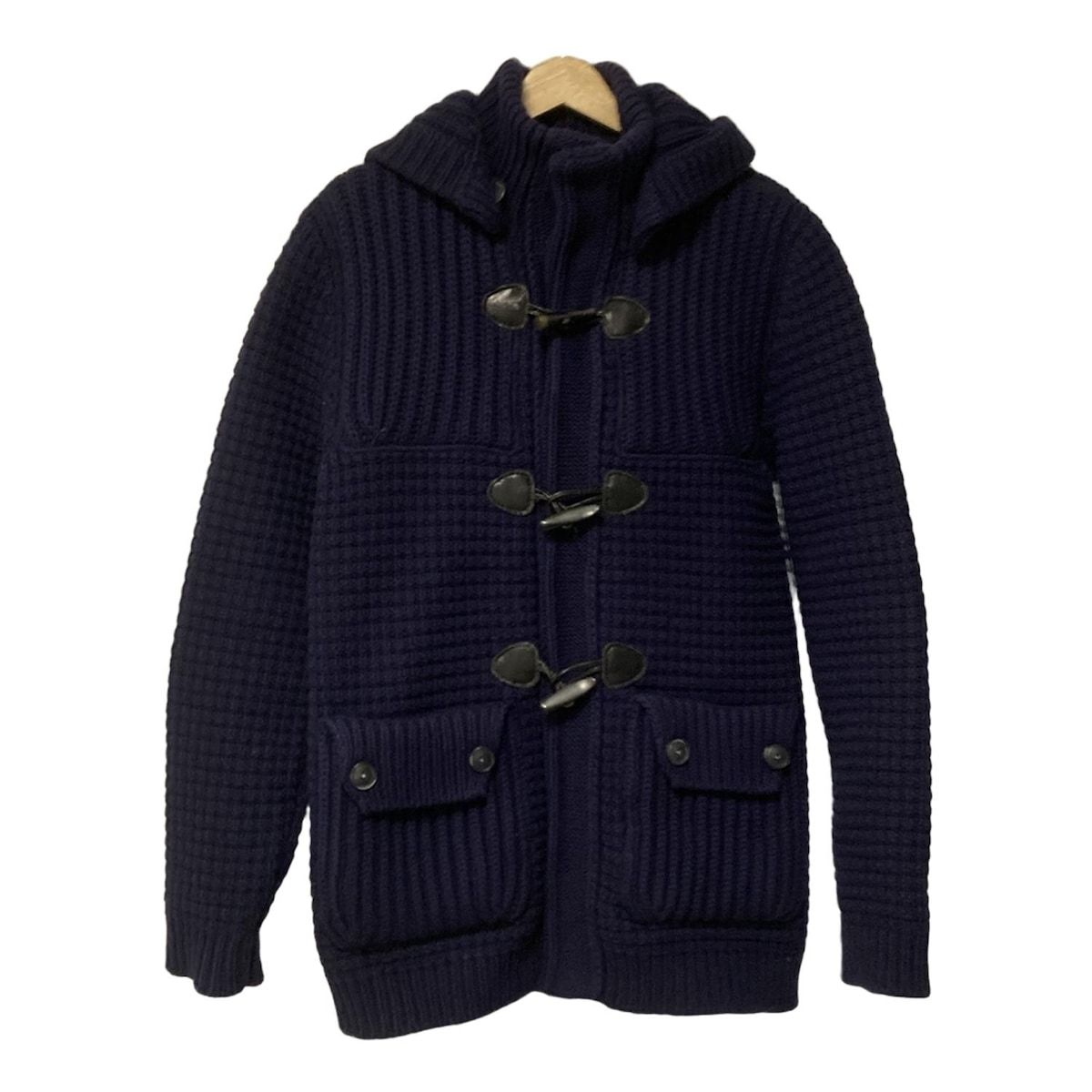 Bark バーク ダッフルコート サイズS メンズ - ネイビー 長袖|ニット|フード着脱可|秋|冬
