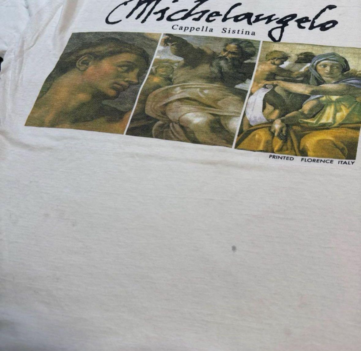 イタリア タペストリー アダムとイブ ミケランジェロ 名画 骨董品 アンティーク ミケランジェロ 「システィーナ礼拝堂天井画（アダムの創造