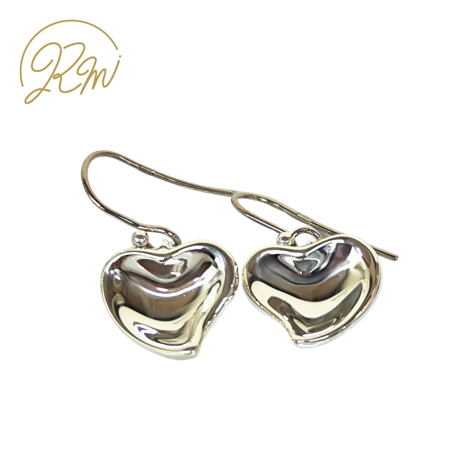 中古】TIFFANY&Co. ティファニー ピアス カーブドハート カーブド  