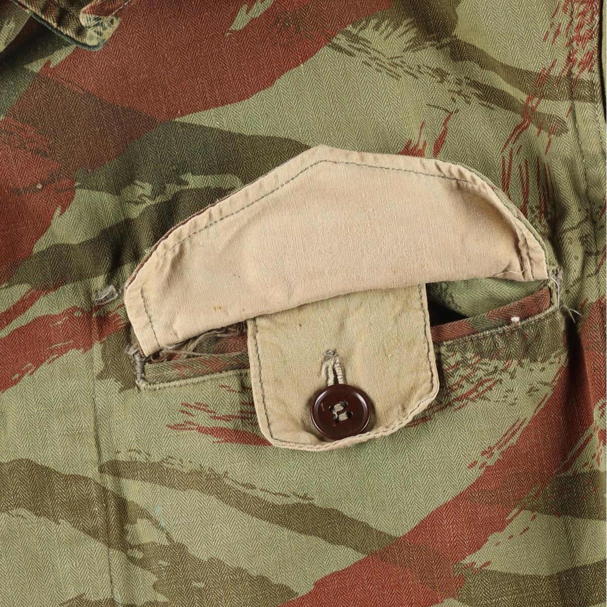 古着 60年代 フランス軍実品 M-47 迷彩柄 リザードカモ HBT ヘリンボーンツイル ミリタリー フィールドジャケット  メンズS/evb000672