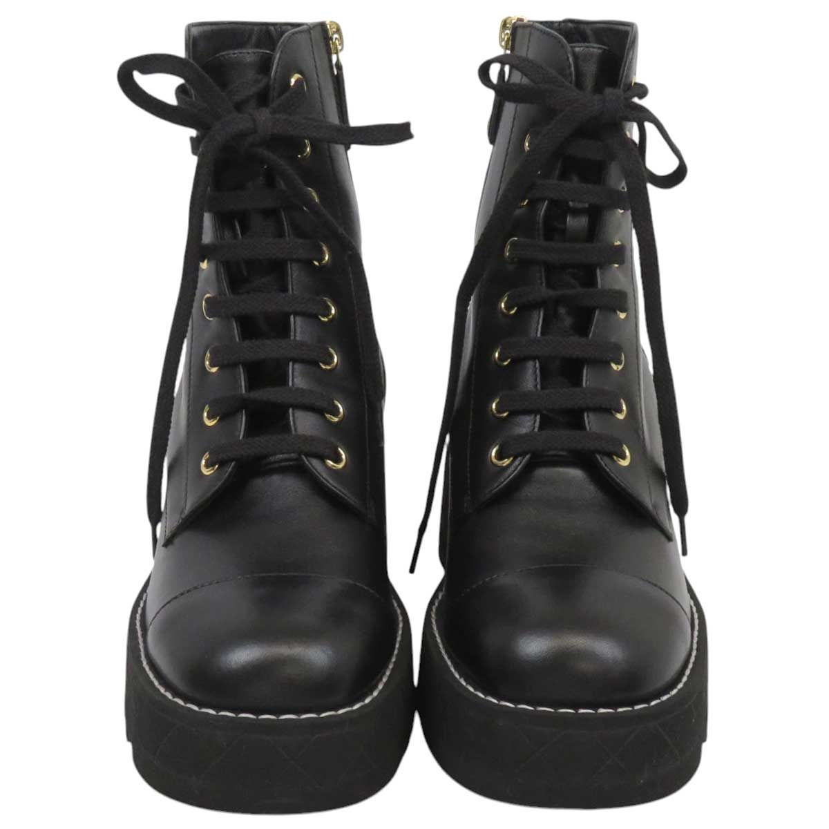 シャネル ココマーク レザー ショートブーツ G45388 レザー レディース ブラック CHANEL アパレル 小物