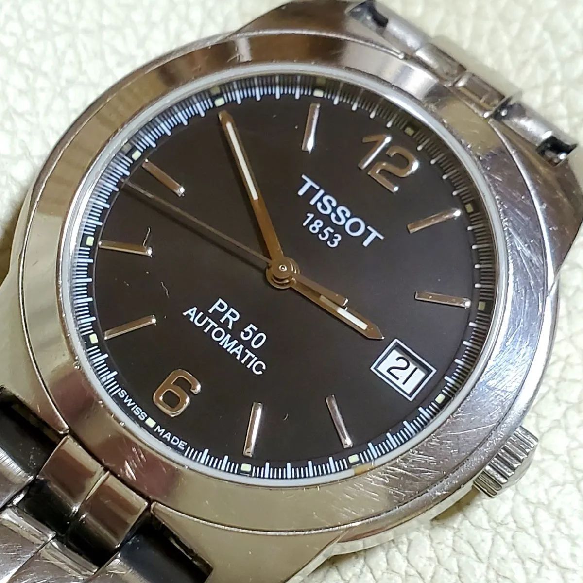 自動巻腕時計【美品】TISSOT ティソ PR50 - 腕時計(アナログ)