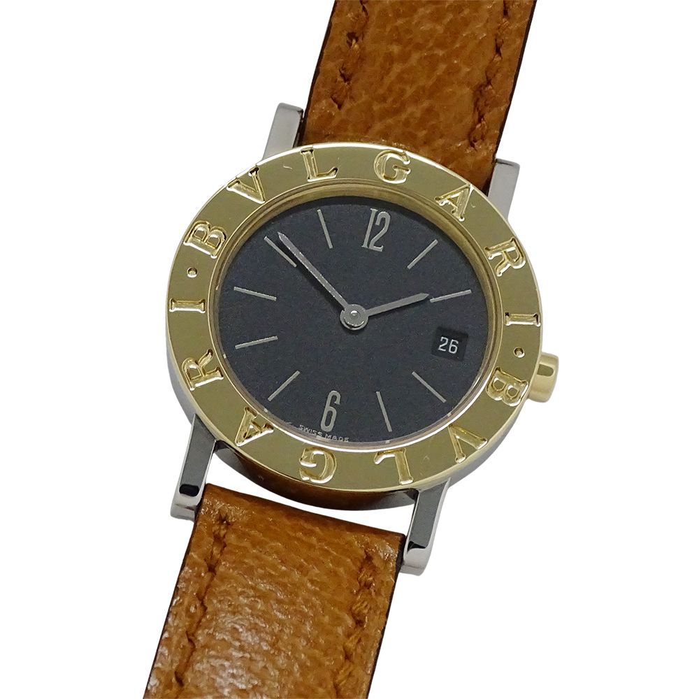 ブルガリ BVLGARI 時計 レディース ブランド ブルガリブルガリ デイト クオーツ QZ ステンレス SS ゴールド YG BB26SGLD ラウンド 磨き済み