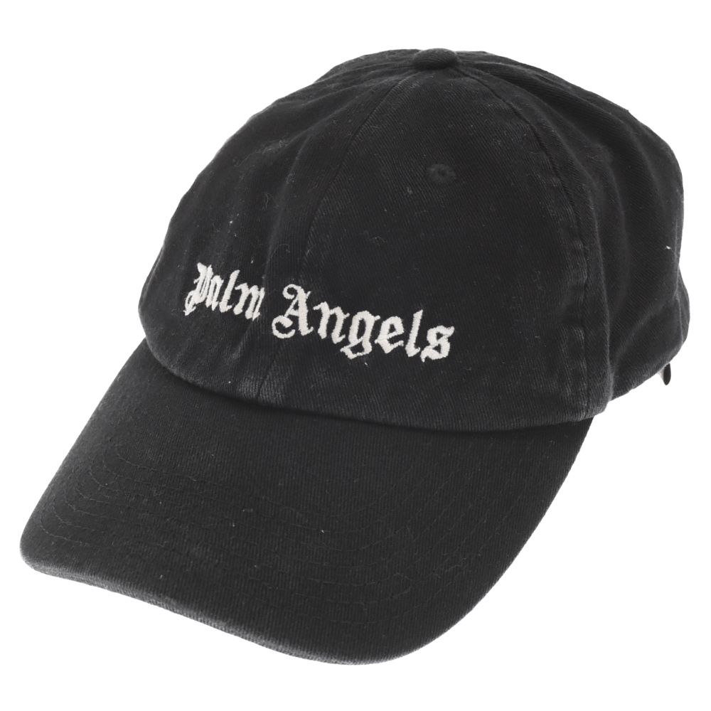 帽子Palm Angels パームエンジェルス 21AW フロント ロゴ 刺繍 キャップ 帽子 ブラック PMLB003R21FAB002