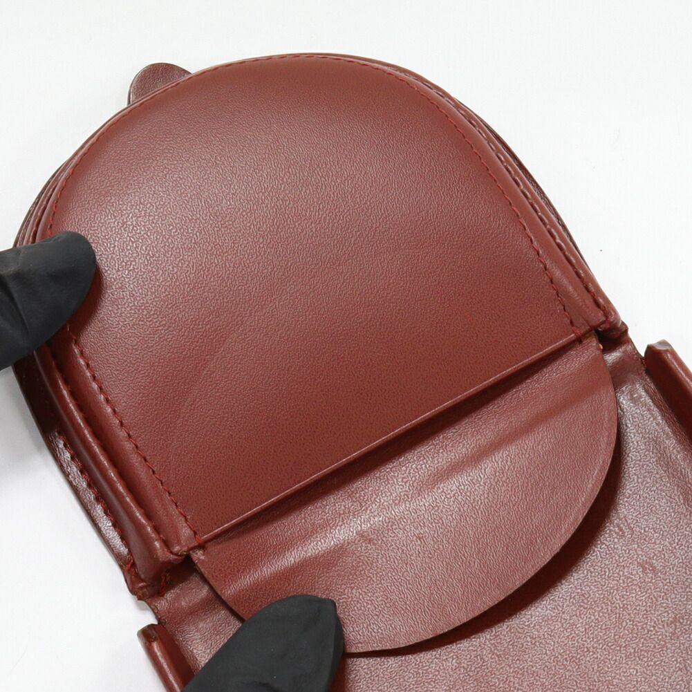 カルティエ コインケース マストライン カーフ ボルドー