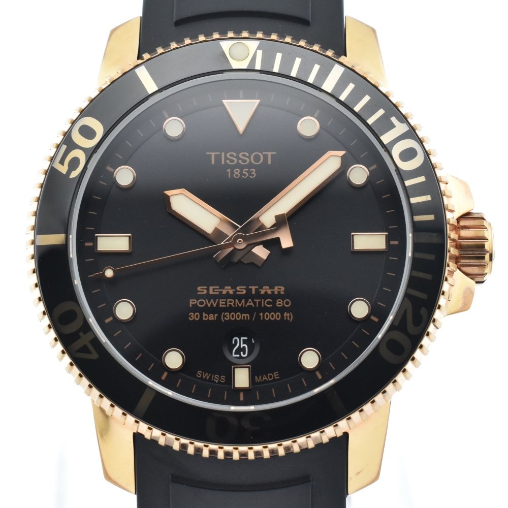 ティソ TISSOT T120.407.37.051.01 シースター1000 パワーマティック80 デイト 自動巻き メンズ美品内箱付き A#135588