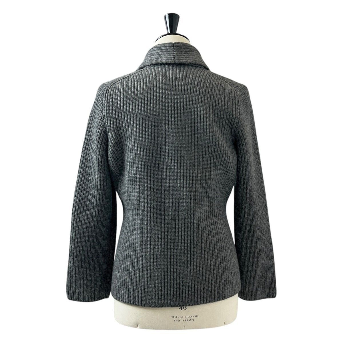 RJ BY RINGJACKET ローゲージ ニットジャケット ダブル メタル釦 美品 RJ by RING JACKET リングヂャケット 銀ボタン メタル