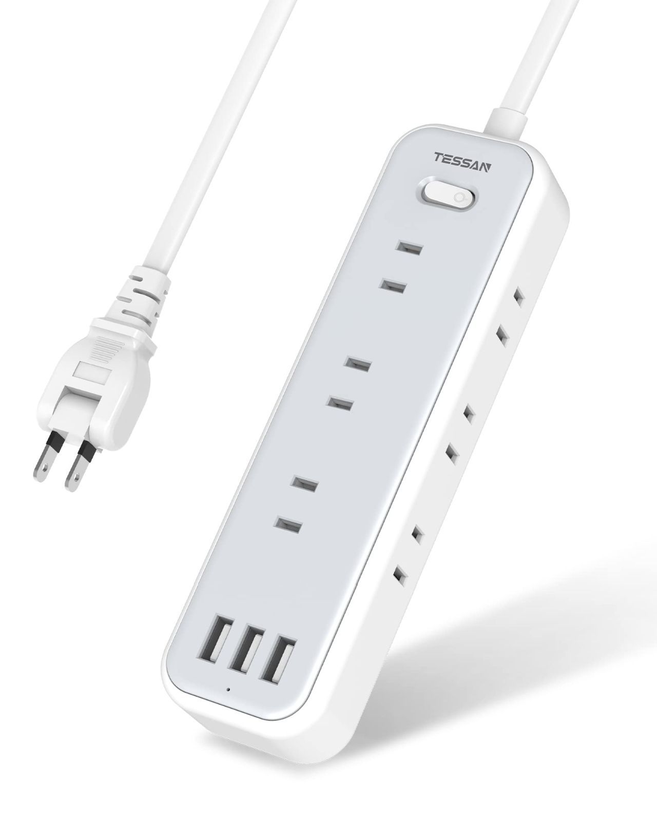  【新着商品】TESSAN テーブルタップ 3個USBポート 電源コード 9個AC口 OAタップ コンセントタップ たこあしコンセント usb付き タコ足配線 電源タップ マルチタップ一括スイッチ付き 2m 壁掛け/卓 UPS(無停電電源装置)