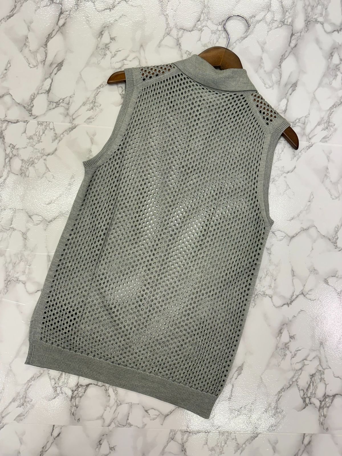 PRADA プラダ メッシュ ノースリーブ シルク ニット ベスト